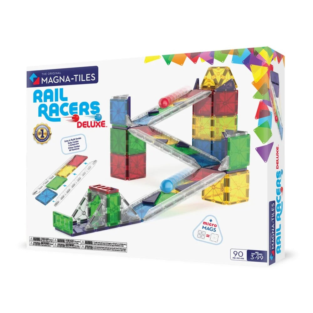 MAGNA-TILES Rail Racers Deluxe 90-Piece Set | STEM Toy