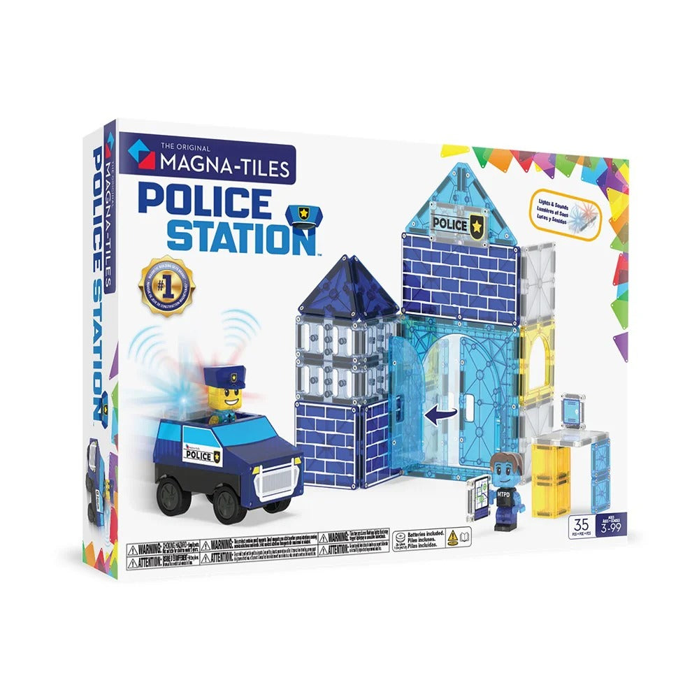 Magna-Tiles Police Station toy set packaging 
