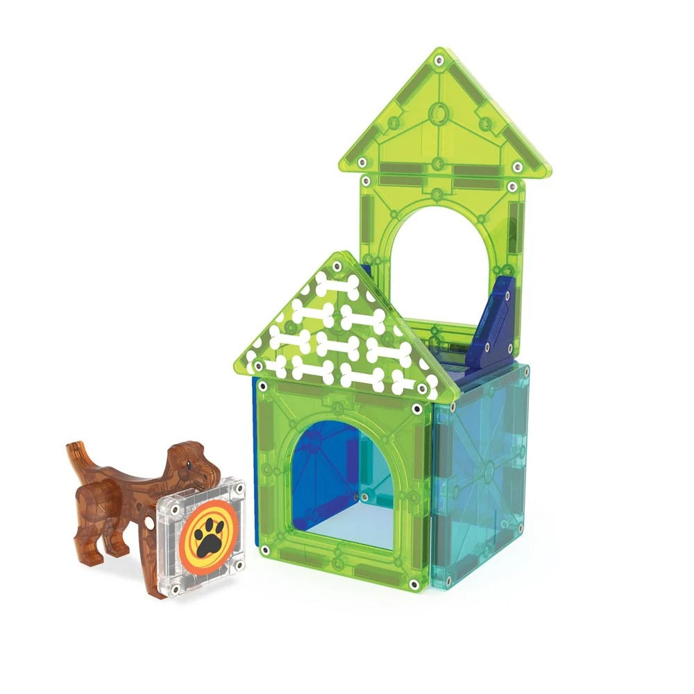 Toy doghouse with a dog figure