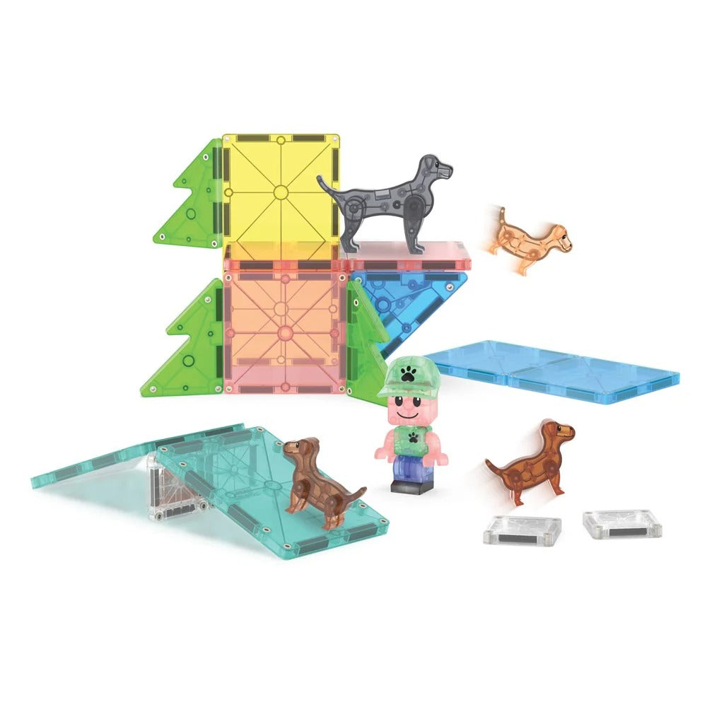 Magnetic Tiles Puppy Park - 27 Piece Magnetic Building Set