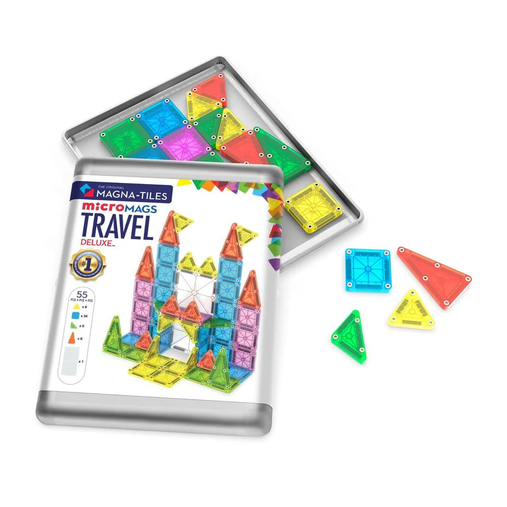 Magnetic Tiles - microMAGS Travel Set Deluxe 55-Piece STEM Toy