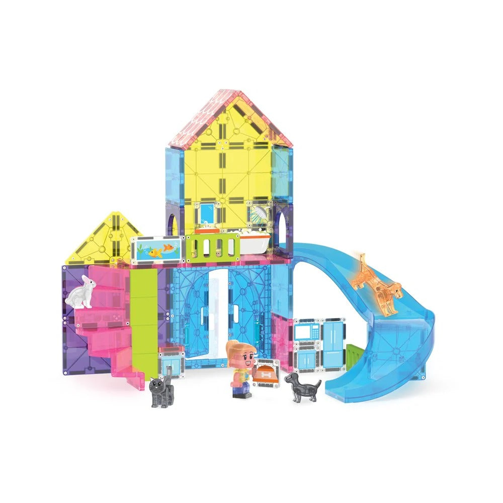 Magnetic Tiles Pet Playhouse - 50 Piece Magnetic Building Set