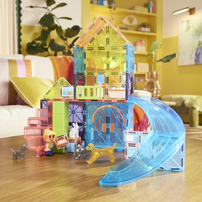 Magnetic Tiles Pet Playhouse - 50 Piece Magnetic Building Set