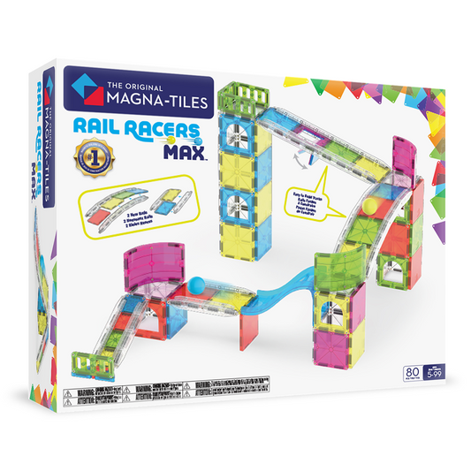 Magnetic Tiles - Rail Racers Max - 80 Piece