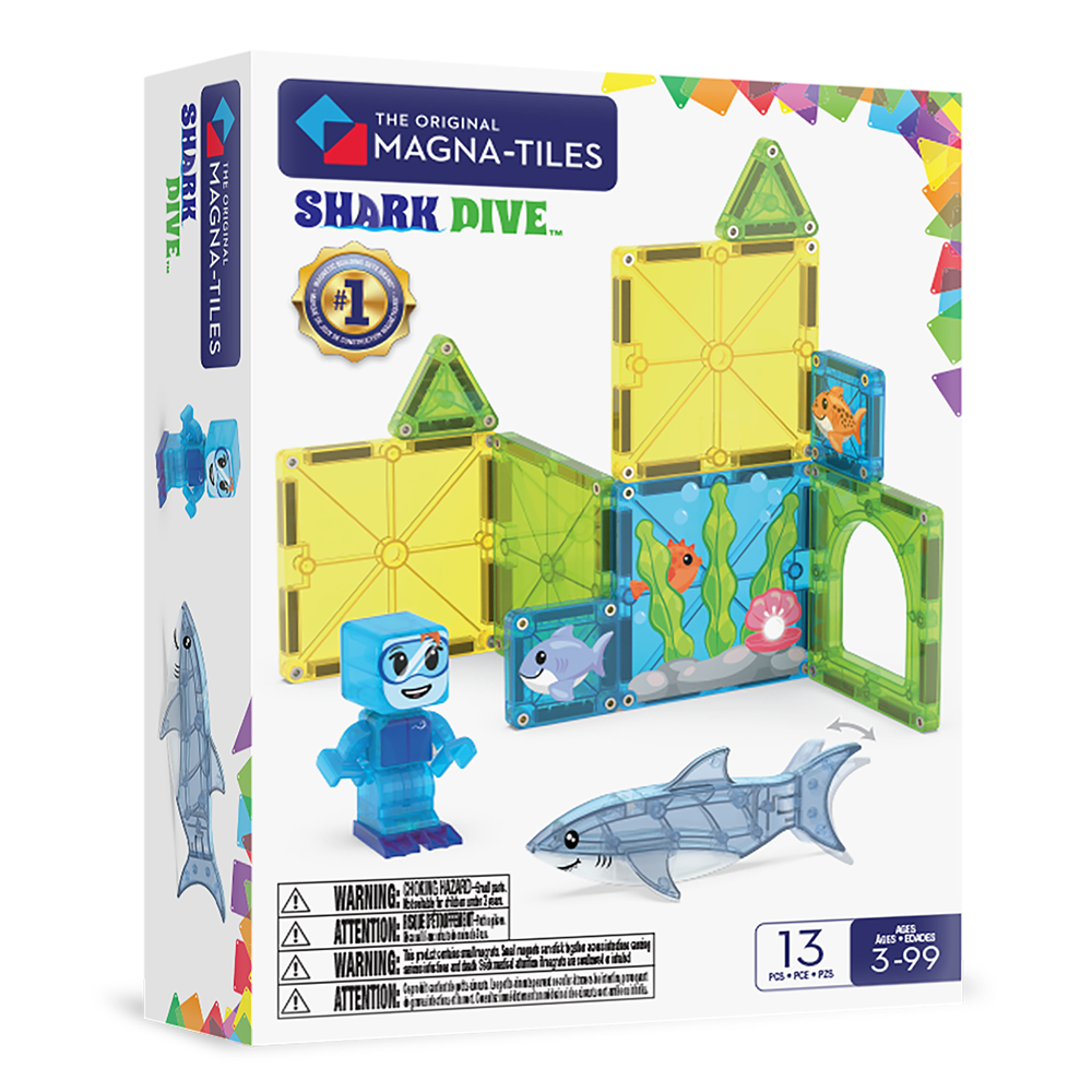 Magnetic Tiles - Shark Dive - 13 Piece
