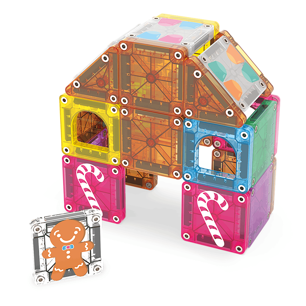 Magnetic Tiles microMAGS Gingerbread House - 24 Piece Travel Set
