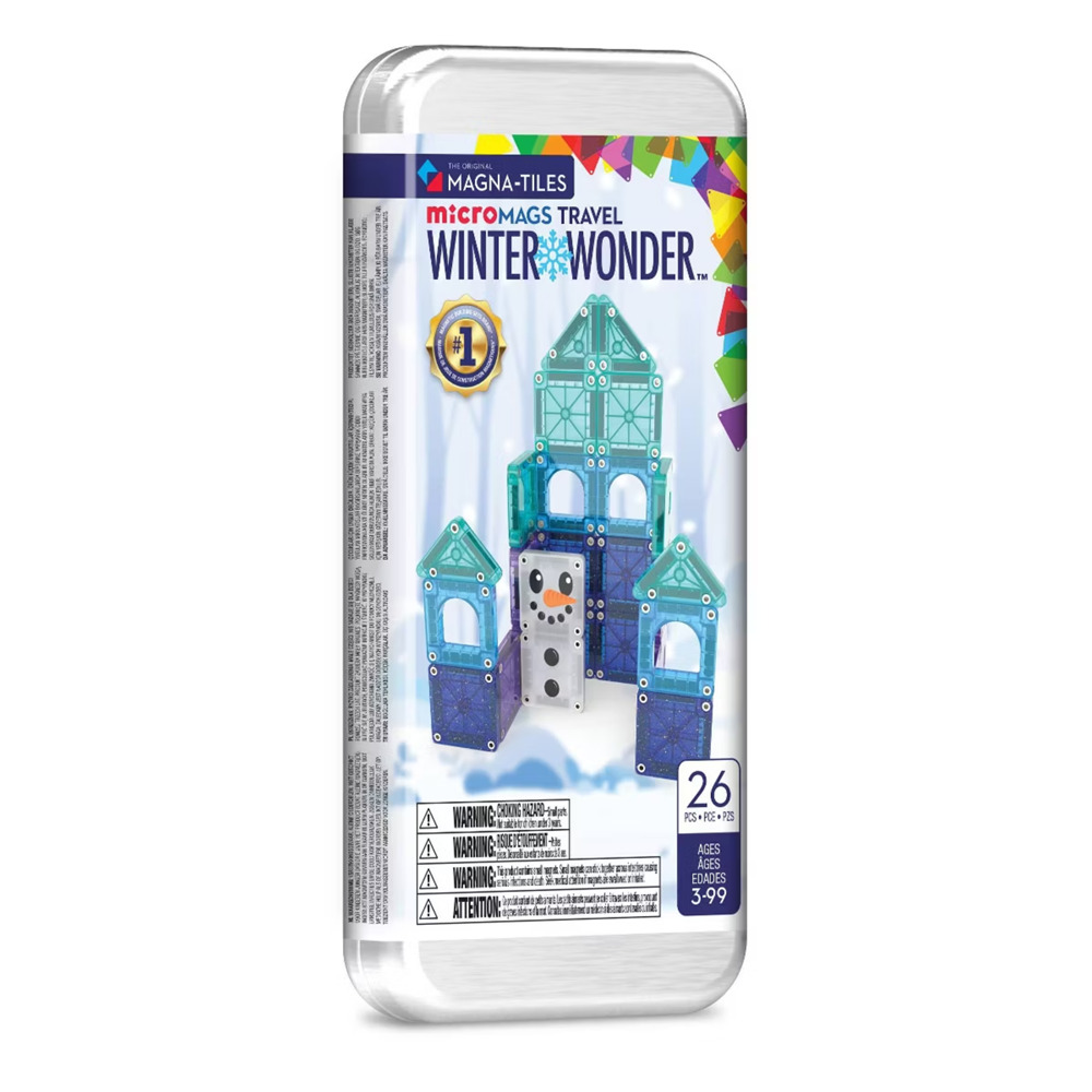 Magnetic Tiles - microMAGS - Winter Wonder 26-Piece Travel Set