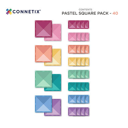 Pastel colored square packs by Connetix 