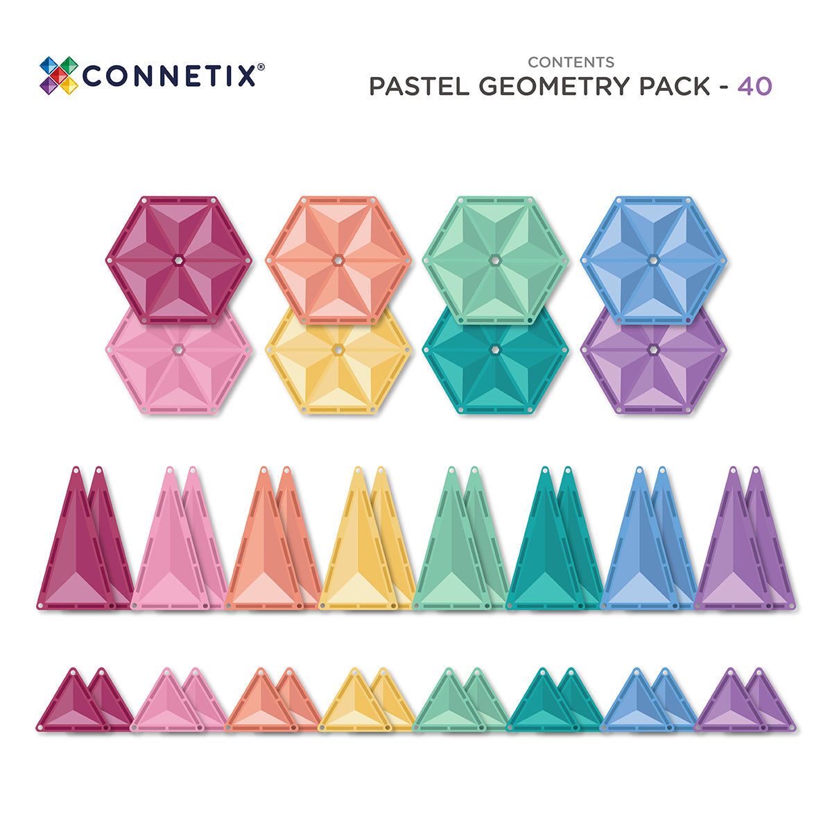 Pastel geometry pack by Connetix with various colored geometric shapes 