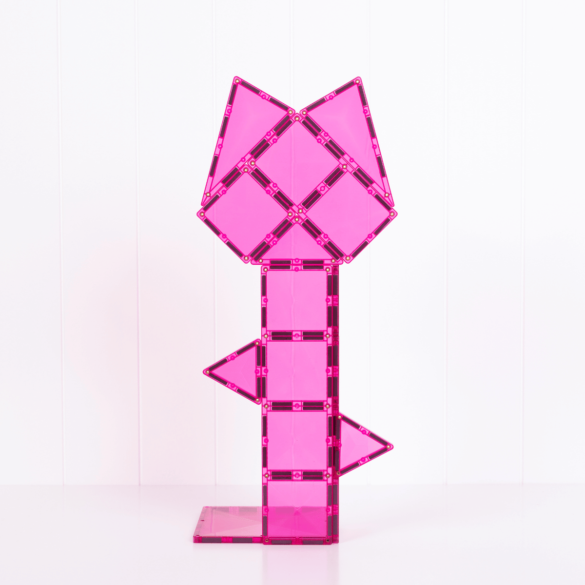 Pink geometric sculpture 