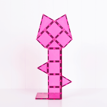 Pink geometric sculpture 