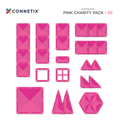Pink geometric shapes packaging with Connetix branding