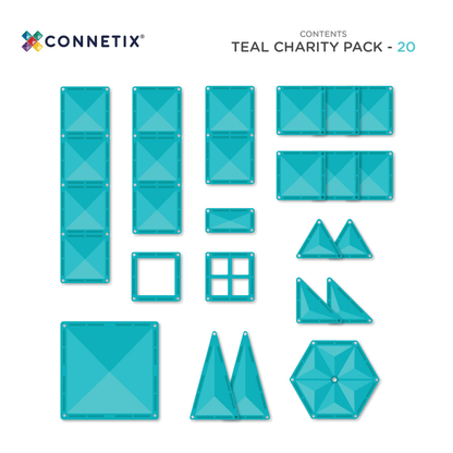 Teal geometric shapes with Connetix branding 