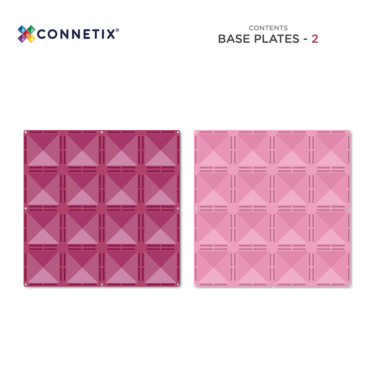 Two pink silicone mold base plates with geometric pattern 