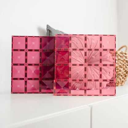 Two pink transparent cosmetic boxes 